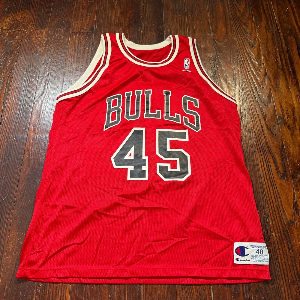 Vintage 90s Michael Jordan Jersey Mens 48 Large Champion 45 Chicago Bulls USA